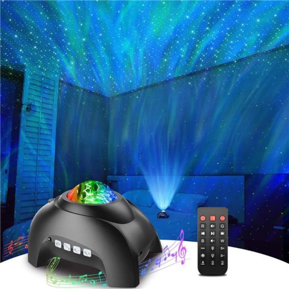 Galaxy Star Projector LED Night Light with Bluetooth Speaker White Noise Timer